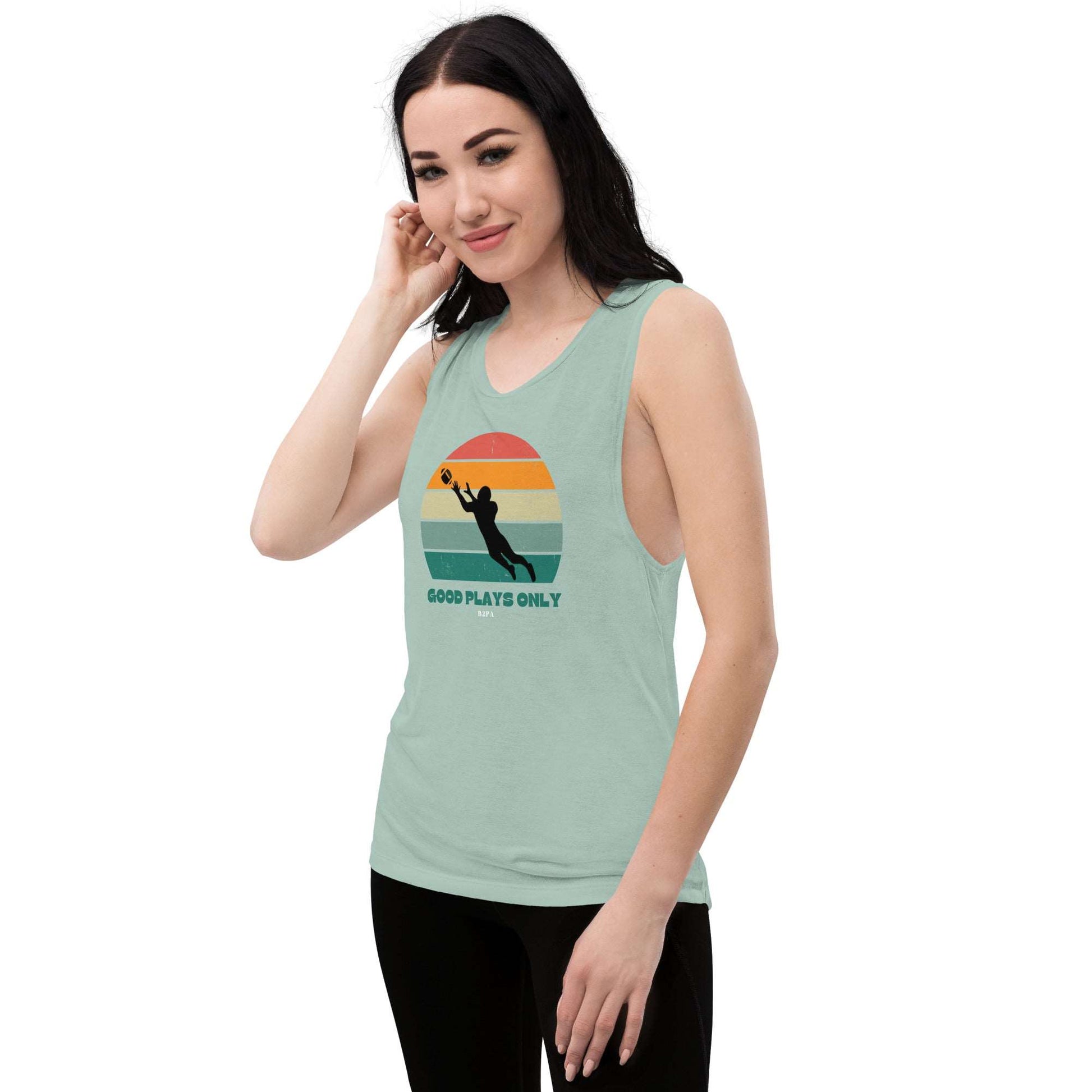 Football Good Plays Only Ladies’ Muscle Tank